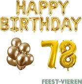 78 jaar Verjaardag Versiering Ballon Pakket Goud