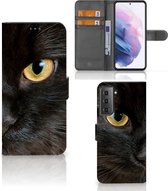 Telefoonhoesje Geschikt voor Samsung Galaxy S21 Plus Beschermhoesje Zwarte Kat