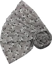 Lichte dames sjaal met lieve panda beren print | Grijs | mode accessoire | cadeau voor haar