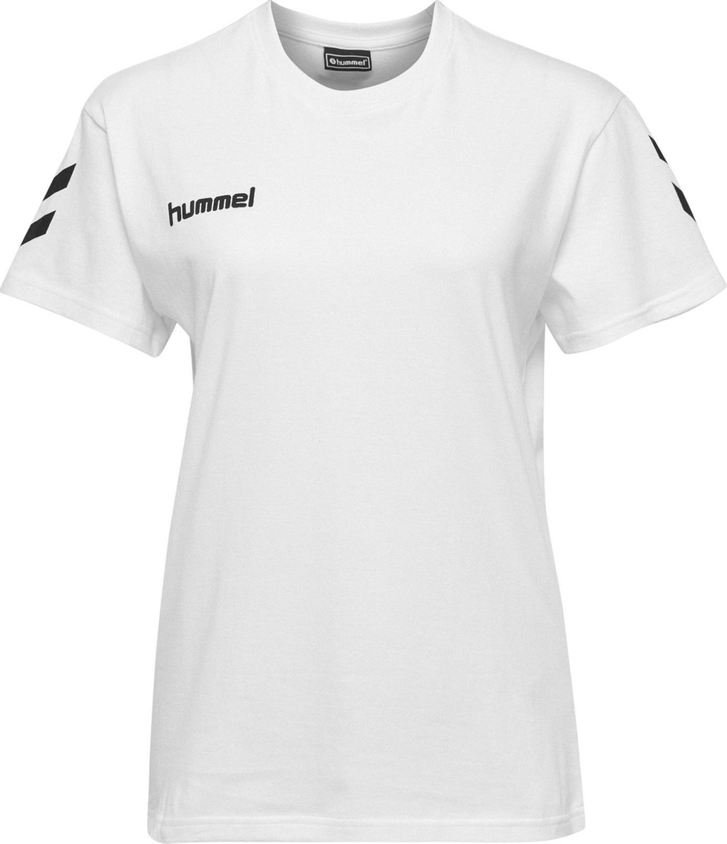 Hummel Go Cotton Sportshirt - Maat XL  - Vrouwen - wit/zwart - hummel