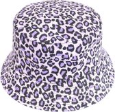 Bucket hat - Vissershoedje Luipaardprint roze - Zomerhoedje - Omkeerbaar zwart - Dames