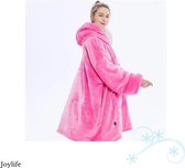 One size hoodie blanket | Deken met mouwen | Winter | Oversized| Sherpa | Roze