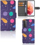 Smartphone Hoesje Geschikt voor Samsung Galaxy S21 Flip Case Portemonnee Space