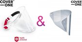 Gelaatsscherm – Spatmasker - Gelaatsmasker - Beschermkap gezicht.  1 x Spatmasker + 1 exstra Schild .