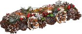 Kerst - Kerstdecoratie - Kerstdagen - Kerstkrans langwerpig met 4 glazen waxinelichthouders