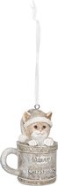 Clayre & Eef Decoratie Hanger 6*4*8 cm Meerkleurig Kunststof Kersthanger