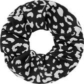 Scrunchie met panterprint, zwart & wit, haaraccessoires