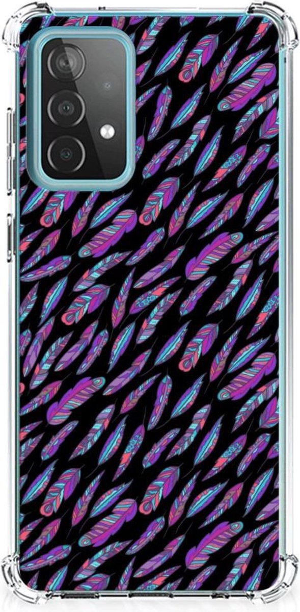Samsung Galaxy A52 4G/5G Doorzichtige Silicone Hoesje Feathers Color
