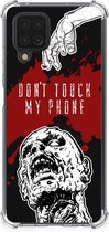 Telefoon Hoesje Geschikt voor Samsung Galaxy A12 Backcover Soft Siliconen Hoesje met transparante rand Zombie Blood