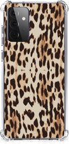 Hippe Hoesje Geschikt voor Samsung Galaxy A72 4G/5G Smartphone hoesje met doorzichtige rand Leopard