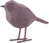 Pt, Bird - Decoratief Beeld - Polyresin - 13,5x7,5x17cm - Mat Donkerpaars