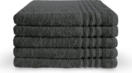 Byrklund handdoeken 70x140 - set van 5 - Hotelkwaliteit - Antraciet
