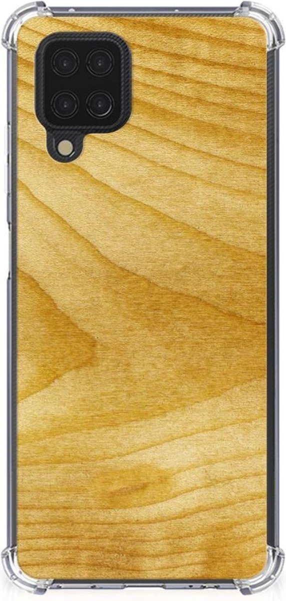 Back Cover voor Samsung Galaxy A12 Stevig Telefoonhoesje Licht Hout