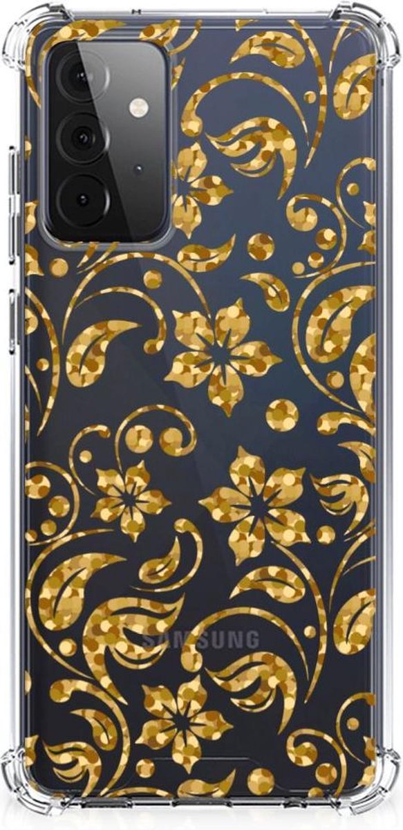 Samsung Galaxy A72 4G/5G Case Gouden Bloemen