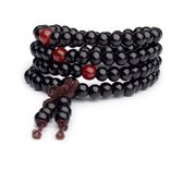 Cabantis Kralen Armband|Boeddhistisch|Armband Dames|Armband Heren|Zwart-Rood