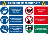 Pickup Schild Sicherheit am Arbeitsplatz social distance