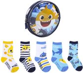 Babyshark - kraamcadeau - baby / peuter - sokken - 5 paar in Baby Shark etui - maat 15/16