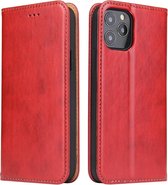 Voor iPhone 12 Pro Max Fierre Shann PU lederen textuur horizontale flip lederen tas met houder & kaartsleuven & portemonnee (rood)