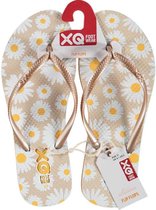 Xq Footwear Teenslippers Dames Polyester Geel/wit Maat 40