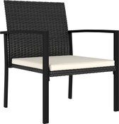 vidaXL Tuinstoelen 4 st poly rattan zwart