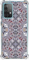 Telefoon Hoesje Geschikt voor Samsung Galaxy A52 4G/5G Extreme Case met transparante rand Flower Tiles