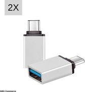 USB-C naar USB-A On-The-Go Adapter/Converter - Set van 2 - Zilver