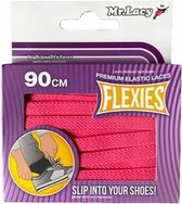 Elastiek-schoenveters Flexies neon/pink 90 cm lang 7mm breed High Quality