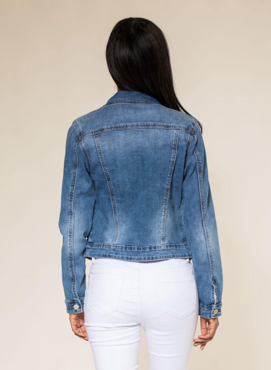 Jeans jasje, spijkerjasje kort model, S-338 kleur jeans, maat L ( maten S  t/m XXL),... | bol.com