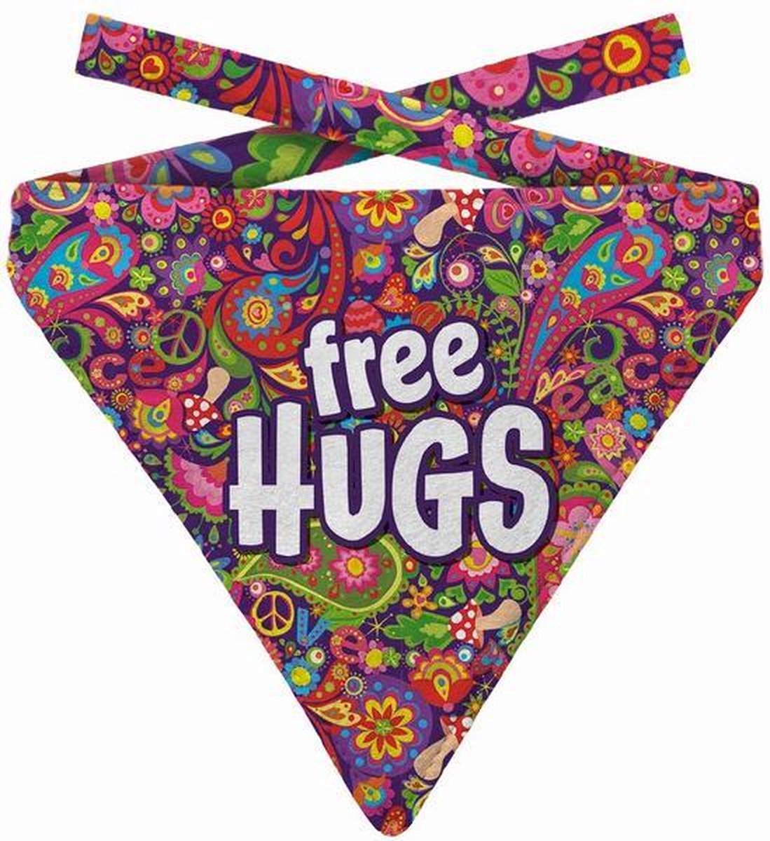 PLENTY GIFTS BANDANA HOND FREE HUGS PAISLEY