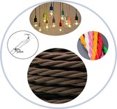 2 Core Twisted Electric Wire Vintage Color Brown Fabric Cable