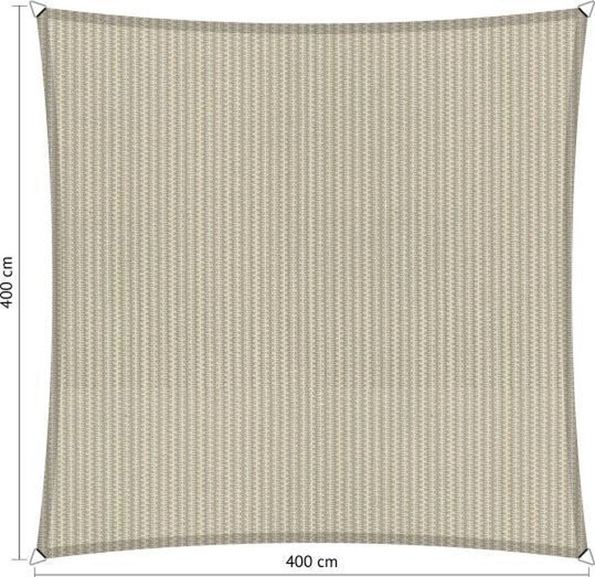Shadow Comfort® Vierkantige Schaduwdoek - UV Bestendig - Zonnedoek - 400 x 400 CM - Sahara Sand