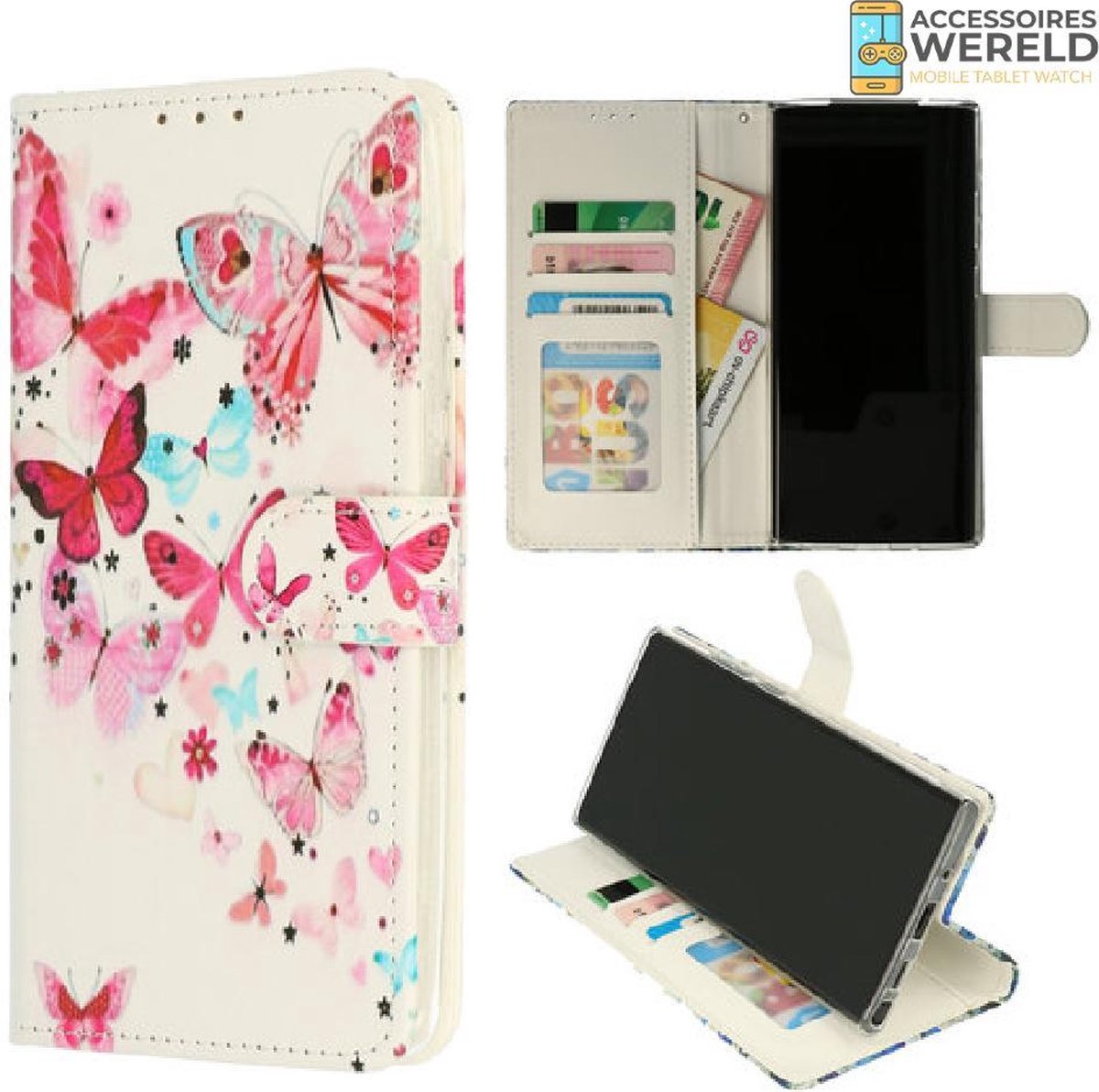 Bookcase Vlinder Wit - Samsung Galaxy A41 - Portemonnee hoesje