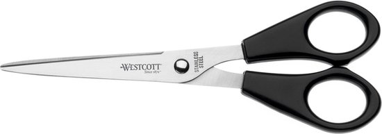 Westcott kantoorschaar - 15cm - met zwarte kunststoffen handgreep - RVS - 15,5 cm - AC-E31160