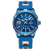 BiDen - Unisex Horloge - Blauw/Blauw - Ø 46mm