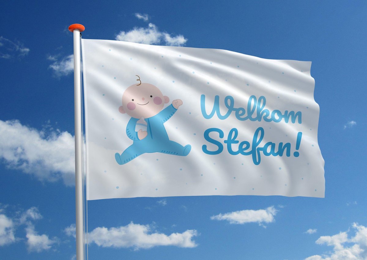 Geboortevlag: 'Welkom jongen!' - 100x150 cm