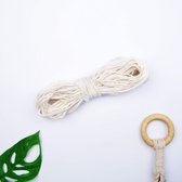 MacramÃ© touw - 3 mm - 20 meter - Naturel - 100% natuurlijk katoenkoord - MacramÃ© koord