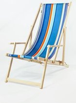 Kleurmeester.nl - Strandstoel met voetensteun Taupe - Opklapbaar - Beukenhout - katoenen canvas stof | Taupe