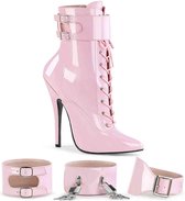 Devious - DOMINA-1023 Enkellaars - Paaldans schoenen - 45 Shoes - Roze