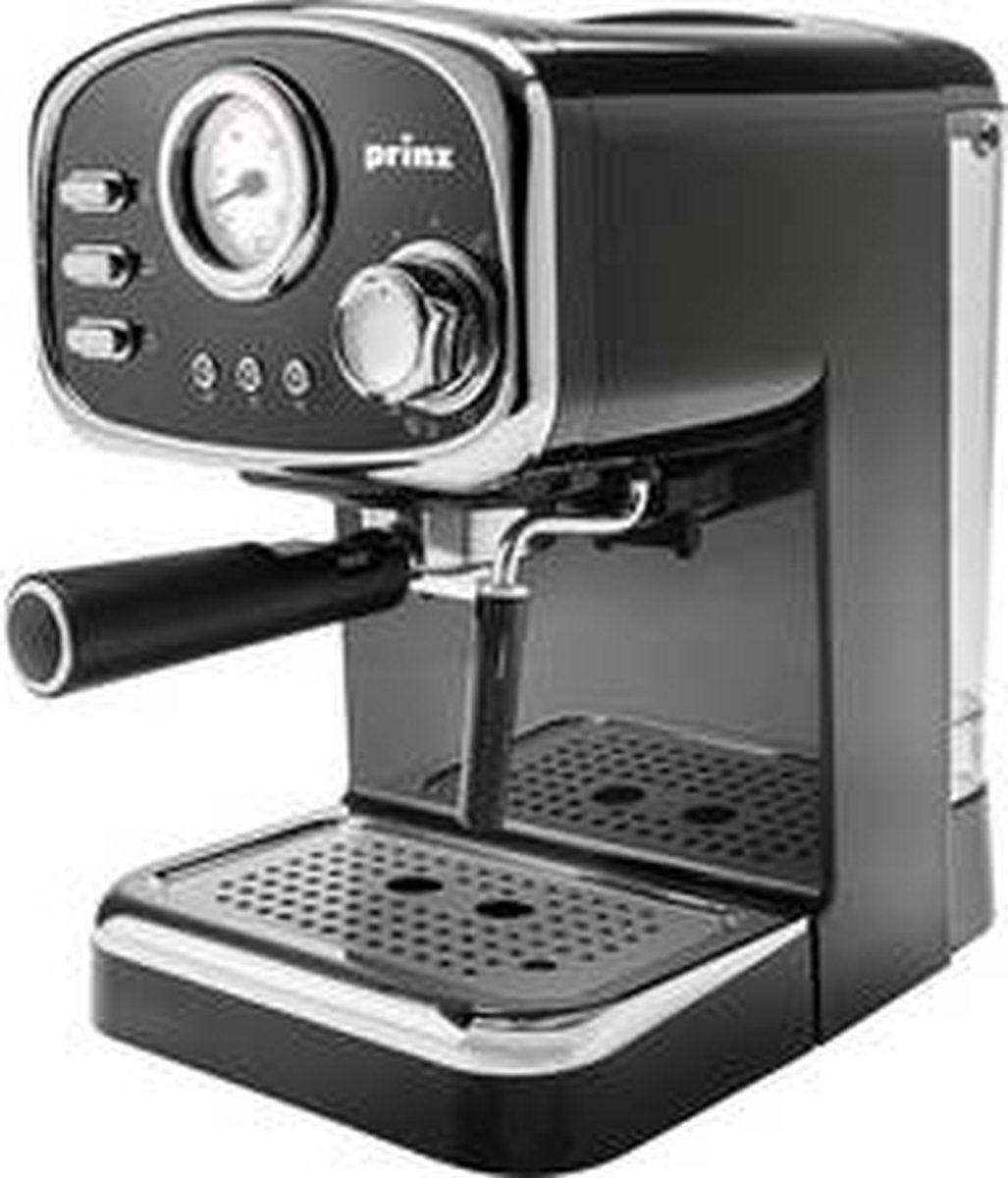 Prinz Espressomachine in retro design - melkopschuimer - 1,25 liter afneembaar waterreservoir