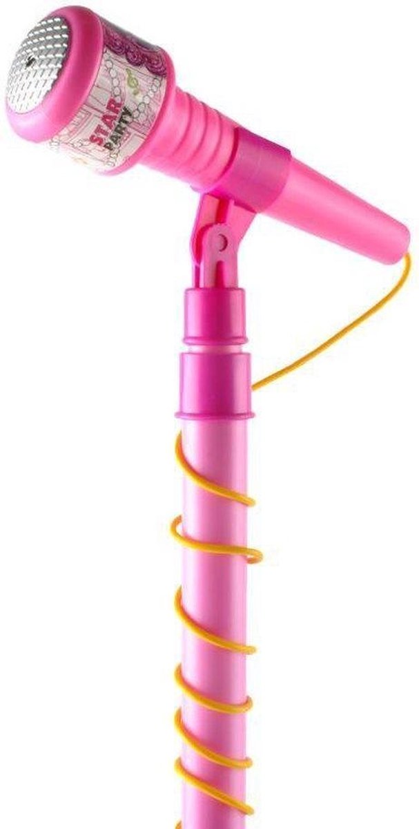 Kindermicrofoon op statief – Speelgoedmicrofoon op standaard – Roze