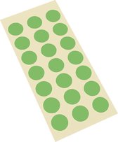 Ronde etiketten, zelfklevend, 25 mm, 21 per vel Groen