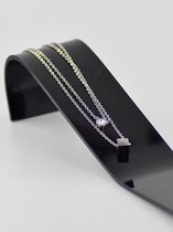 Ketting dubbele lijn cuve love en steentje