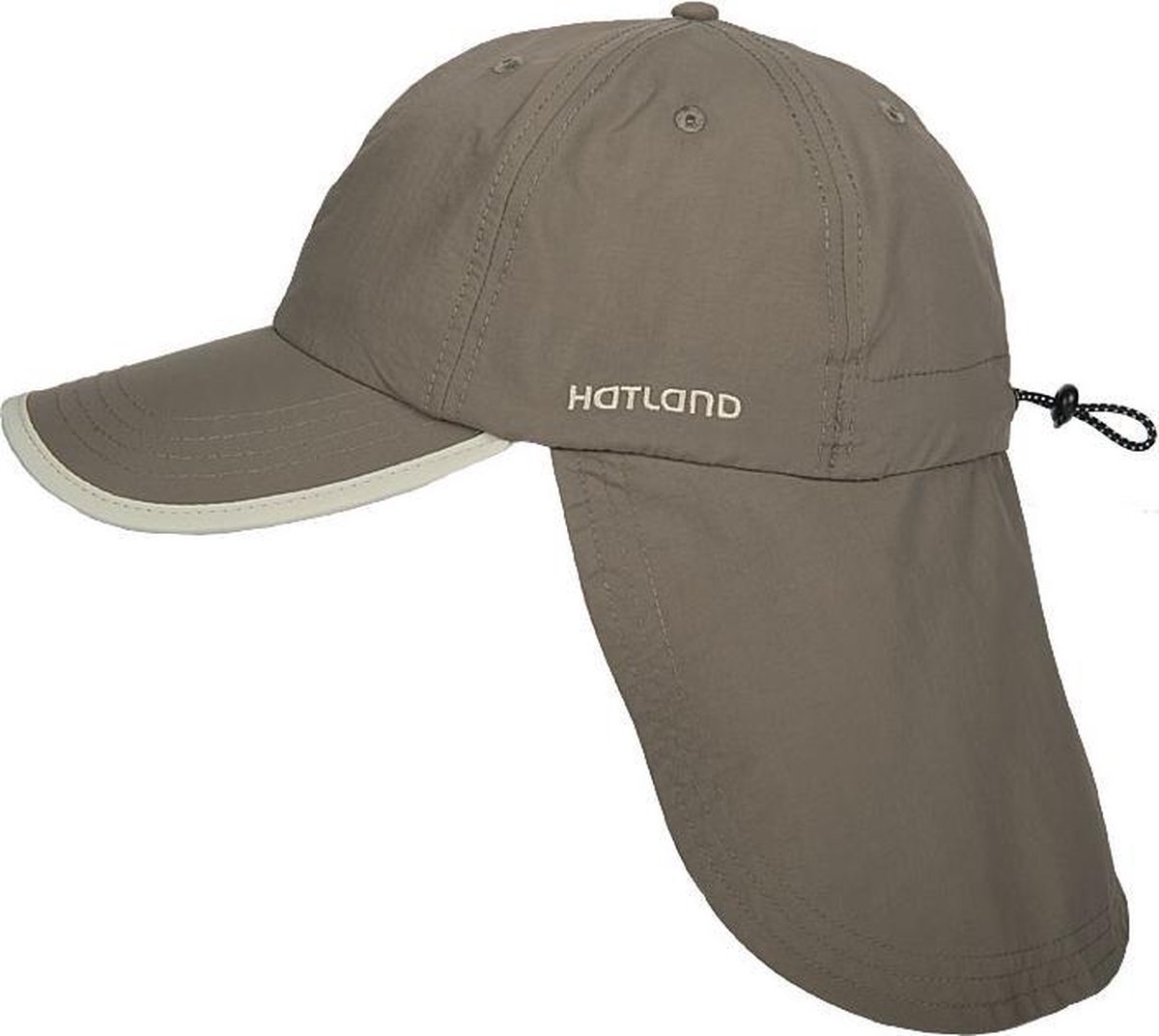 Hatland - UV pet met nekflap voor heren - Stone - anti-muggen - Olijfgroen - maat L/XL (59CM)