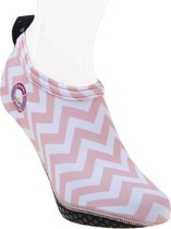 Duukies - Dames UV-strandsokken - Ladies Zigzag Pink - Roze streep - maat 40-41EU