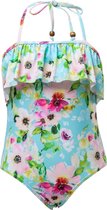 Snapper Rock UV Badpak - Watercolor Floral - Blauw/Roze - maat 86-92