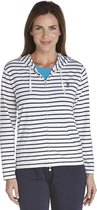 Coolibar UV hoodie Dames - Donkerblauw/Wit - Maat 36