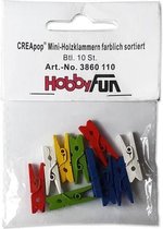 CREApop® Mini-Holzklammern farblich sortiert, Btl. 10 St.