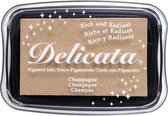 DE-000-196 Delicata stempelkussen groot - ecru wit champagne met glitter - dekkend inkt