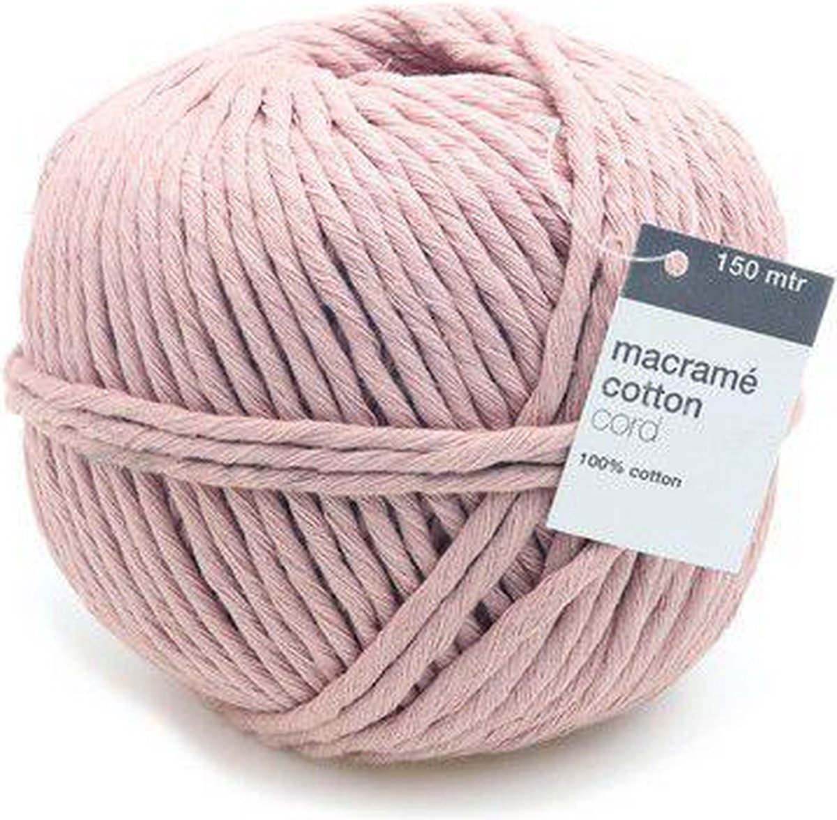 Vivant Macramé katoenkoord 150m x 5mm - roze