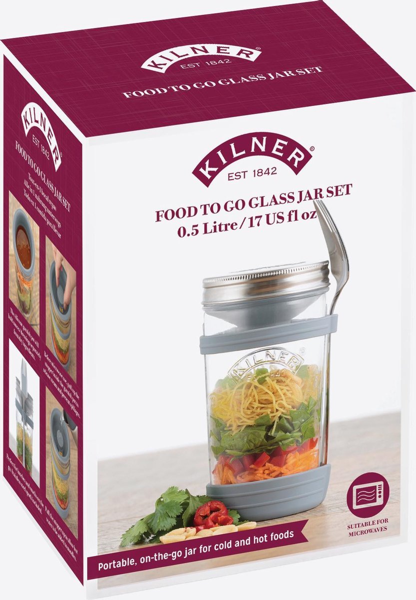 Kilner Glazen smoothie maken set met herbruikbaar roestvrijstalen rietje